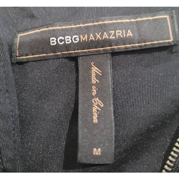 BCBGMAXAZRIA Gray Layered Graphic Bodycon Dress M Abstract Modern Career Capsule - Picture 6 of 10